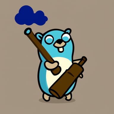 Go blue gopher with maces.