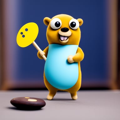 A go blue gopher juggles clubs.