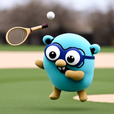 A go blue gopher juggles clubs.