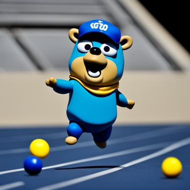 Go Blue Gopher juggles.
