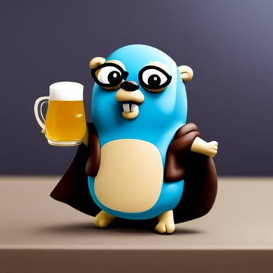 Go Blue Gopher with a beard and a beer belly.