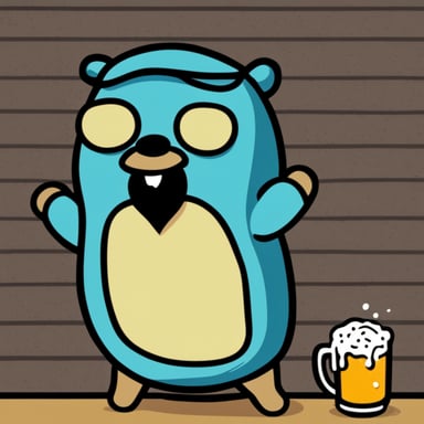 Go Blue Gopher with a beard and a beer belly.