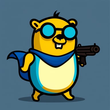 Go Blue Gopher as Serious Sam