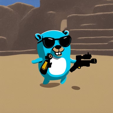 Go Blue Gopher as Serious Sam