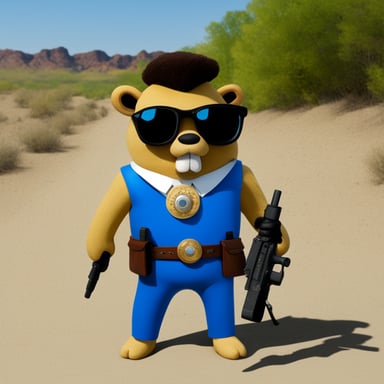 Go Blue Gopher as Serious Sam
