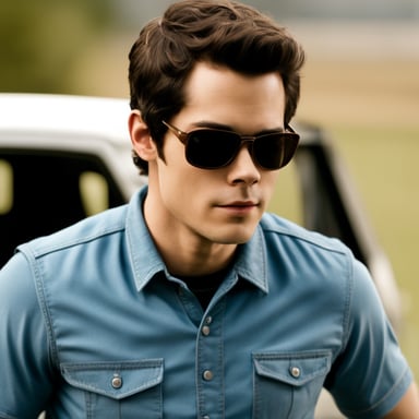 Go Blue Gopher as Dylan O'Brien in a shot from the movie Mercenary.