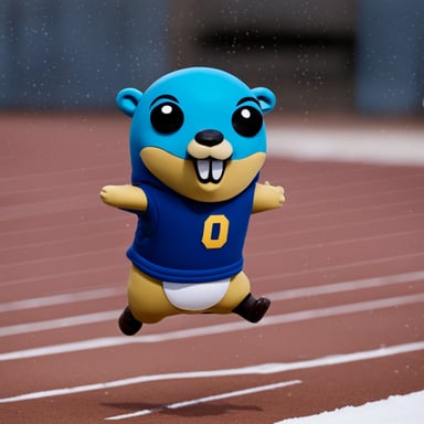 Go Blue Gopher soars high.