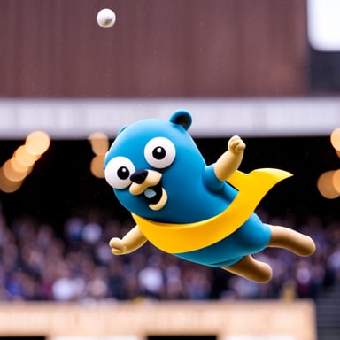 Go Blue Gopher soars high.