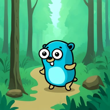 Go Blue Gopher in the forest.