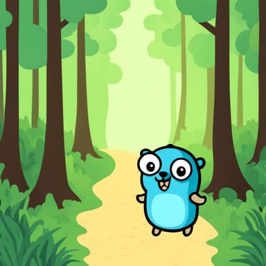 Go Blue Gopher in the forest.
