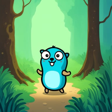 Go Blue Gopher in the forest.