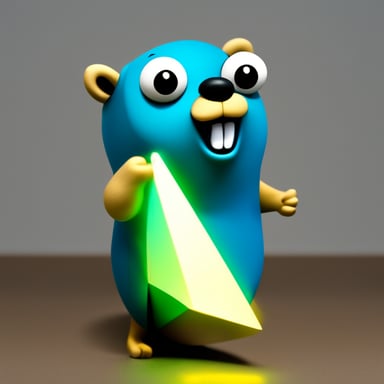 Go Blue Gopher playing with a prism.