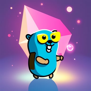 Go Blue Gopher playing with a prism.