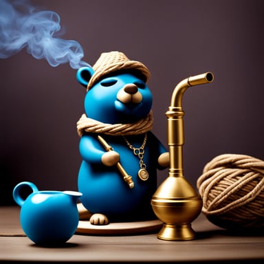 Go Blue Gopher smoking shisha.