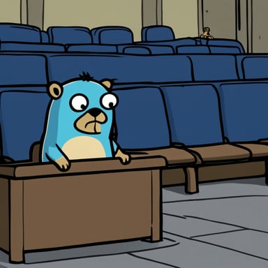 A sad Go Blue Gopher leaving the 13th asylum like Fallout.