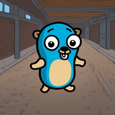 A sad Go Blue Gopher leaving the 13th asylum like Fallout.