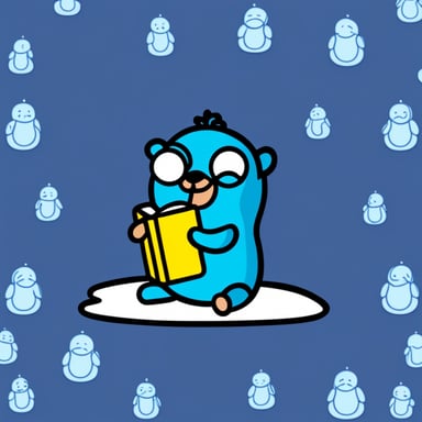 Go Blue Gopher as a modern blue Buddha gopher.
