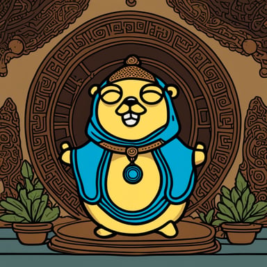Go Blue Gopher as Happy Buddha Gopher