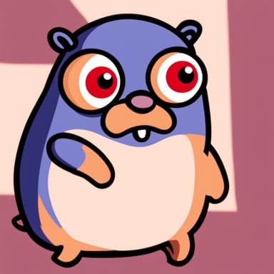 Go Blue Gopher with red eyes