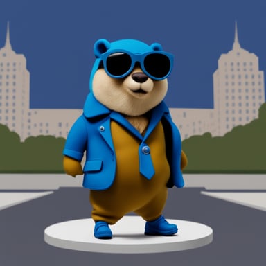 Go Blue Gopher in high fashion Balenciaga style.