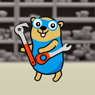 Go Blue Gopher with wrench