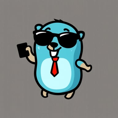 Go Blue Gopher as a modern businessman gopher.