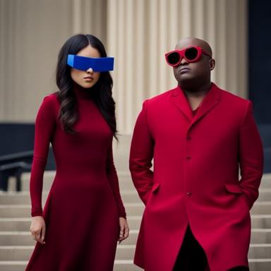 Go Blue Gopher as Morpheus and Lady in Red.
