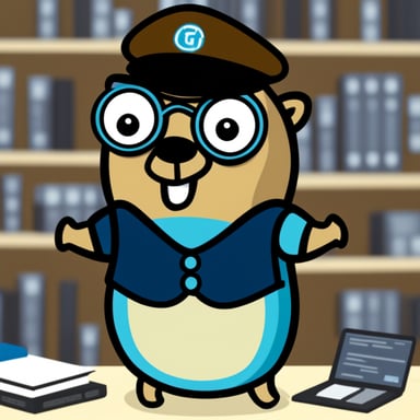 Go Blue Gopher as Professional IT Gopher