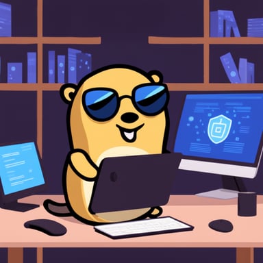 Go Blue Gopher in cyber security