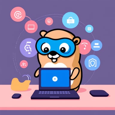 Go Blue Gopher in cyber security