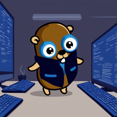 Go Blue Gopher in cyber security