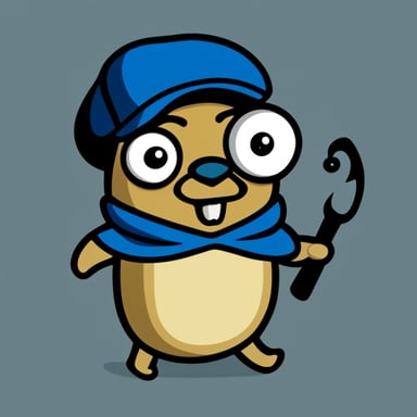 Go blue gopher as bad hacker gopher.