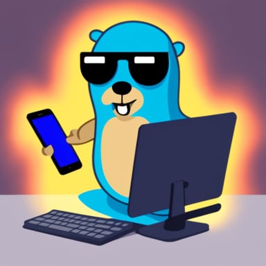 Go blue gopher as bad hacker gopher.
