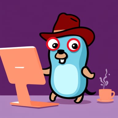 Go blue gopher as bad hacker gopher.