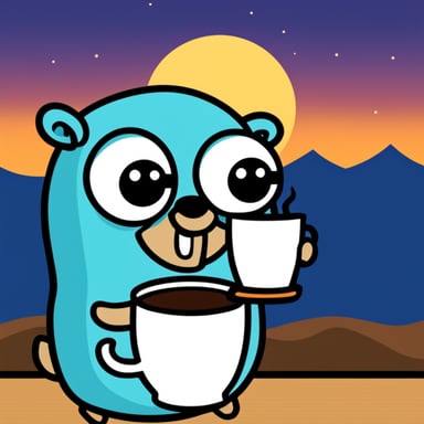 Go Blue Gopher drinking coffee in hoodie.