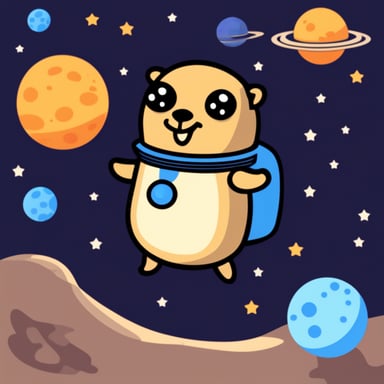 Go Blue Gopher in space.