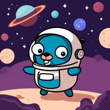 Go Blue Gopher in space.