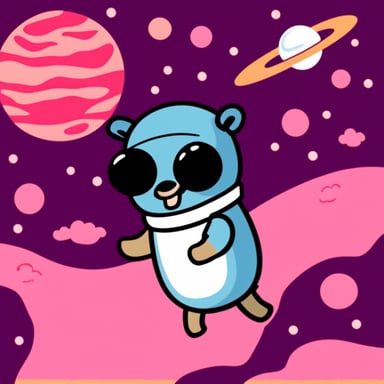 Go Blue Gopher in space.