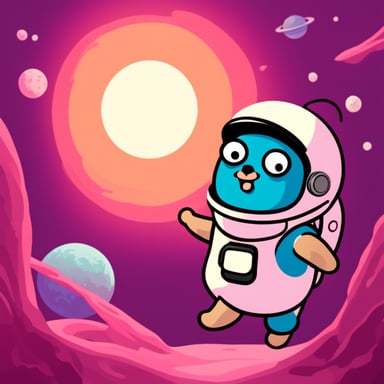 Go Blue Gopher in space.