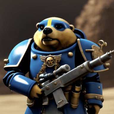 Warhammer 40000: Space Marine featuring Go Blue Gopher as a character.