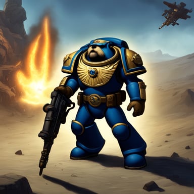 Warhammer 40000: Space Marine featuring Go Blue Gopher as a character.