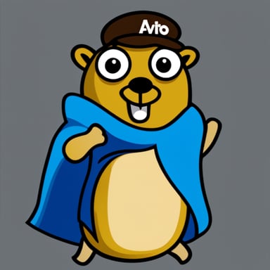 Go Blue Gopher with Avito logo.