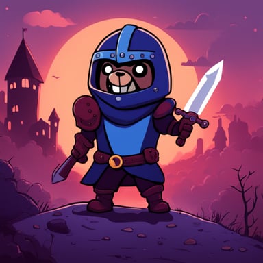 Go Blue Gopher as the knight versus zombie.