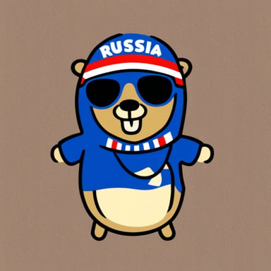 Go Blue Gopher with the inscription Russia