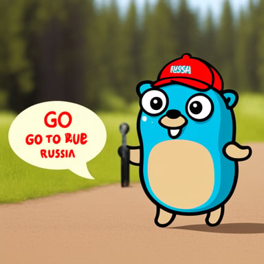 Go Blue Gopher with the inscription Russia