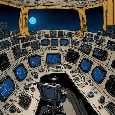 A NASA command control Go Blue Gopher.