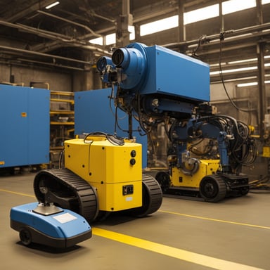 Go Blue Gopher controlling an industrial robot.