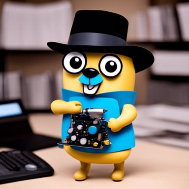 Go Blue Gopher as a robot engineer.