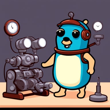Go Blue Gopher as a robot engineer.