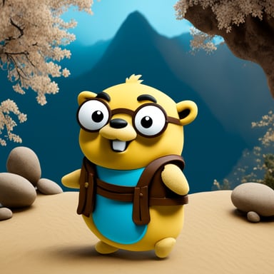A Go Blue Gopher traveling throughout Asia.